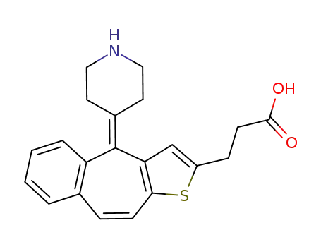 Molecular Structure of 1176739-46-0 (3-[4-piperidin-4-ylidene-4H-1-thiabenzo[f]azulen-2-yl]-propionic acid)