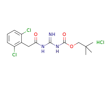 Molecular Structure of 1364788-31-7 (1-{N'-[2-(2,6-dichloro-phenyl)-acetyl]-guanidinocarbonyloxy}-2,2-dimethylpropane hydrochloride)