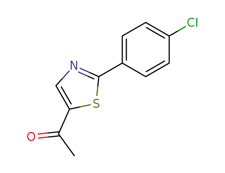 Molecular Structure of 57560-99-3 (1-[2-(4-CHLOROPHENYL)-1,3-THIAZOL-5-YL]-1-ETHANONE)