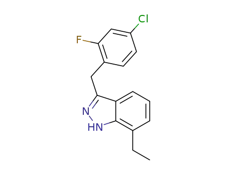 Molecular Structure of 1402892-02-7 (3-(4-chloro-2-fluorobenzyl)-7-ethyl-1H-indazole)