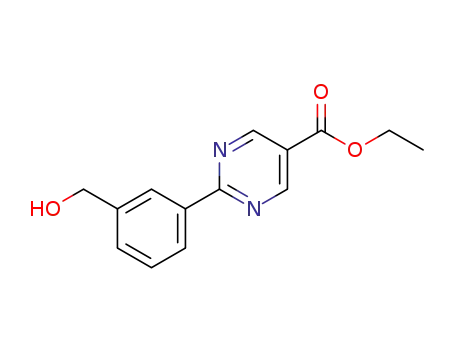 Molecular Structure of 1092566-68-1 (ethyl 2-(3-hydroxymethylphenyl)pyrimidine-5-carboxylate)