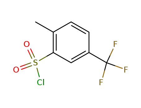 Molecular Structure of 491850-53-4 (Benzenesulfonyl chloride, 2-methyl-5-(trifluoromethyl)-)