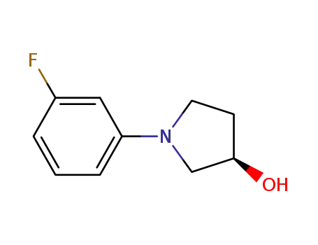 Molecular Structure of 850834-38-7 ((R)-1-(3-Fluorophenyl)pyrrolidin-3-ol)