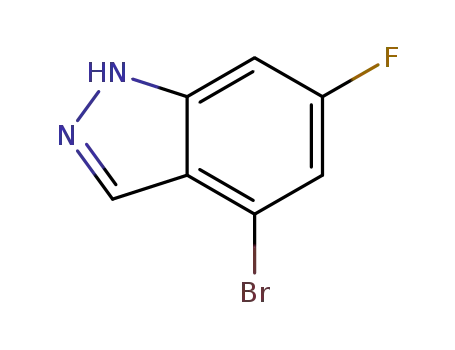 Molecular Structure of 885520-35-4 (4-BROMO-6-FLUORO (1H)INDAZOLE)