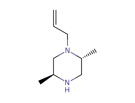 Molecular Structure of 155836-78-5 (Piperazine, 2,5-dimethyl-1-(2-propenyl)-, (2R,5S)- (9CI))
