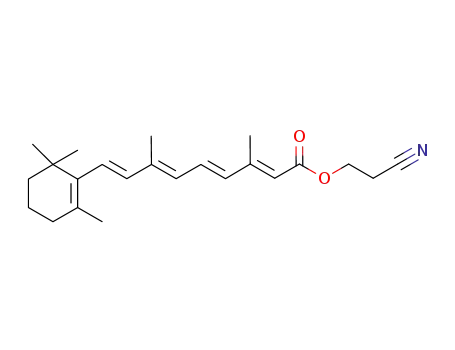 Molecular Structure of 1225383-34-5 ((2E,4E,6E,8E)-2-cyanoethyl 3,7-dimethyl-9-(2,6,6-trimethylcyclohex-1-enyl)nona-2,4,6,8-tetraenoate)