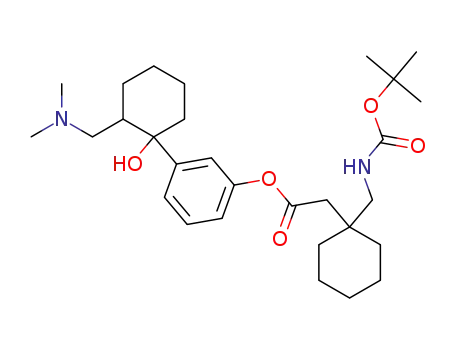 Molecular Structure of 1345016-64-9 ((1R<sub>2</sub>R,1S<sub>2</sub>S)-3-(2-((dimethylamino)methyl)-1-hydroxycyclohexyl)phenyl 2-(1-((tert-butoxycarbonylamino)methyl)cyclohexyl)acetate)