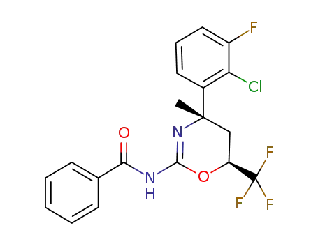 Molecular Structure of 1624606-91-2 (N-((4S,6S)-4-(2-chloro-3-fluorophenyl)-4-methyl-6-(trifluoromethyl)-5,6-dihydro-4H-1,3-oxazin-2-yl)benzamide)