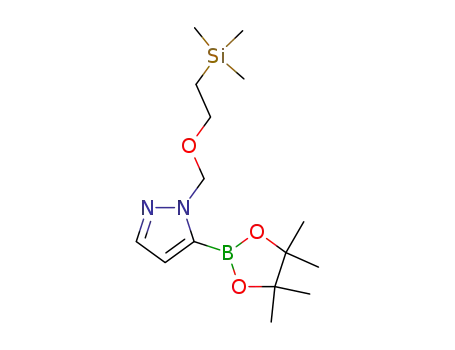 Molecular Structure of 903550-12-9 (1-(2-Trimethylsilanylethoxymethyl)-1H-pyrazole-5-boronic acid pinacol ester)