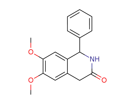 Molecular Structure of 22990-16-5 (3(2H)-Isoquinolinone, 1,4-dihydro-6,7-dimethoxy-1-phenyl-)