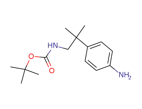 Molecular Structure of 180081-10-1 (tert-Butyl (2-(4-aminophenyl)-2-methylpropyl)carbamate)