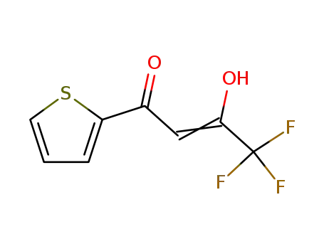 Molecular Structure of 66180-39-0 (2-Buten-1-one, 4,4,4-trifluoro-3-hydroxy-1-(2-thienyl)-)