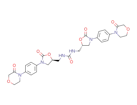 Molecular Structure of 1365267-35-1 (Urea, N,N'-bis[[(5S)-2-oxo-3-[4-(3-oxo-4-Morpholinyl)phenyl]-5-oxazolidinyl]Methyl]-)