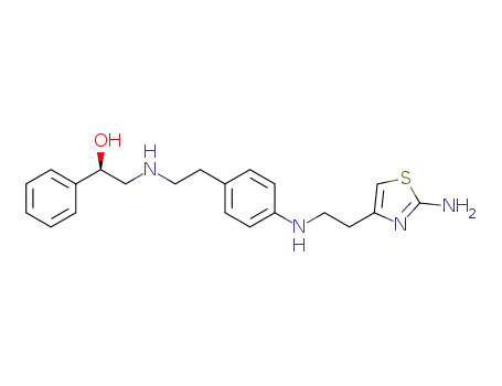 Molecular Structure of 1376616-22-6 ((R)-2-(4-(2-(2-aminothiazol-4-yl)ethylamino)phenethylamino)-1-phenylethanol)