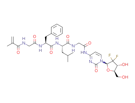 Molecular Structure of 1334238-76-4 (N-methacyloylglycylphenylalanylleucylglycyl-gemcitabine)