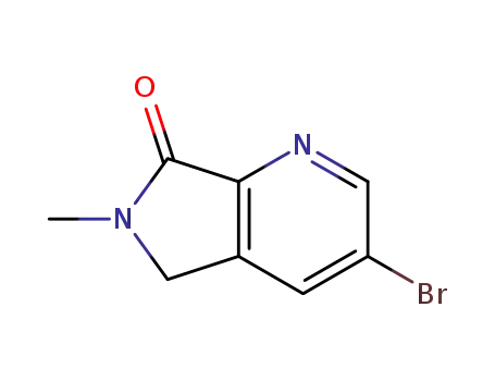 Molecular Structure of 1254319-55-5 (3-Bromo-6-Methyl-5,6-Dihydro-Pyrrolo[3,4-B]Pyridin-7-One)