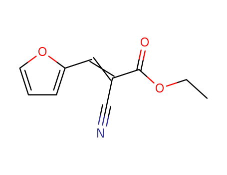 23973-22-0,2-CYANO-3-FURANE-2-YL-ACRYLIC ACID ETHYL ESTER,2-Furanacrylicacid, a-cyano-, ethyl ester(6CI,7CI,8CI); Ethyl 2-cyano-3-(2-furyl)-2-propenoate; Ethyl 2-cyano-3-(furan-2-yl)-2-propenoate;Ethyl 2-furfurylidenecyanoacetate; Ethyl cyano(2-furfurylidene)acetate; NSC643041; NSC 8375