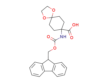 Molecular Structure of 369403-24-7 (1,4-Dioxaspiro[4.5]decane-8-carboxylicacid,8-[[(9H-fluoren-9-ylmethoxy)carbonyl]amino]-(9CI))