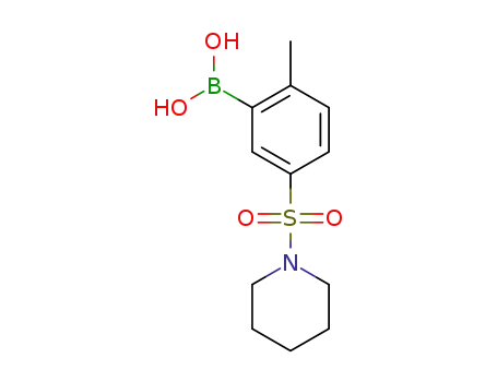Molecular Structure of 871333-00-5 (2-METHYL-5-(PIPERIDIN-1-YLSULFONYL)PHENYLBORONIC ACID)