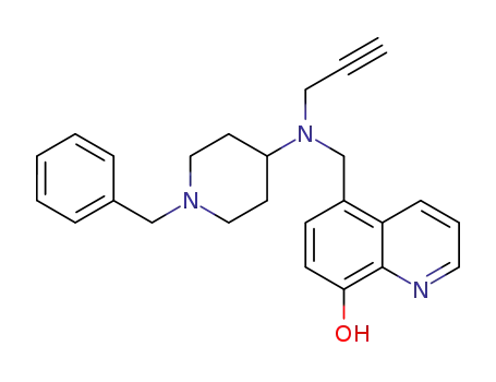 Molecular Structure of 1612831-79-4 (5-(((1-benzylpiperidin-4-yl)(prop-2-ynyl)amino)methyl)quinolin-8-ol)