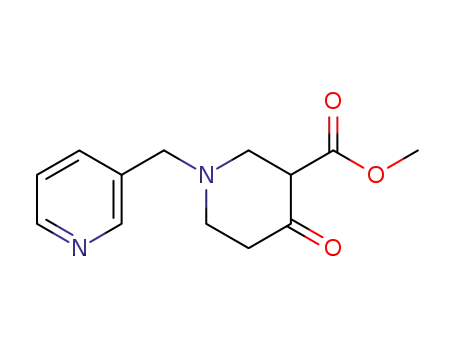 Molecular Structure of 1225498-23-6 (methyl 4-oxo-1-(pyridin-3-ylmethyl)piperidine-3-carboxylate)