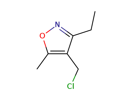 Molecular Structure of 40500-39-8 (Isoxazole, 4-(chloromethyl)-3-ethyl-5-methyl- (9CI))