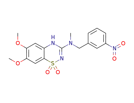 2H-1,2,4-Benzothiadiazin-3-amine,
6,7-dimethoxy-N-methyl-N-[(3-nitrophenyl)methyl]-, 1,1-dioxide