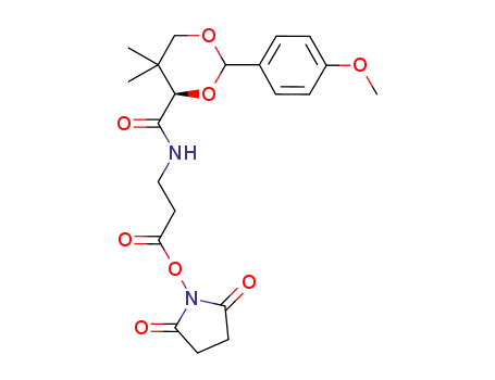Molecular Structure of 1196055-80-7 (2,5-dioxopyrrolidin-1-yl-3-((4R)-2-(4-methoxyphenyl)-5,5-dimethyl-1,3-dioxane-4-carboxamido)propanoate)
