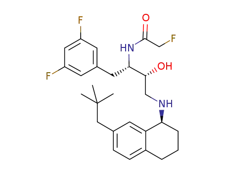 Acetamide,
N-[(1S,2R)-1-[(3,5-difluorophenyl)methyl]-3-[[(1S)-7-(2,2-dimethylpropyl
)-1,2,3,4-tetrahydro-1-naphthalenyl]amino]-2-hydroxypropyl]-2-fluoro-