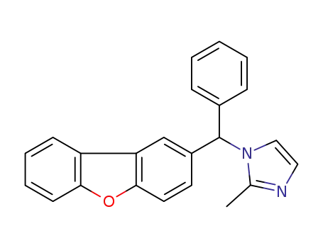Molecular Structure of 1449604-26-5 (1-(dibenzo[b,d]furan-2-yl(phenyl)methyl)-2-methyl-1H-imidazole)