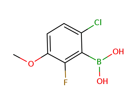 Molecular Structure of 867333-04-8 (6-Chloro-2-fluoro-3-methoxyphenylboronicacid)