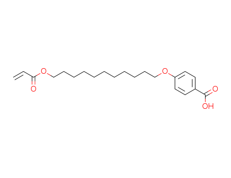 106620-90-0,4-(11-Acryloyloxyundecyloxy)benzoic acid,4-(11'-acryloyloxyundecyloxy)benzoic acid;4-(11-ACRYLOYLOXY-N-UNDEC-1-YLOXY)BENZOIC ACID;4-(11-Acryloyloxyundecyloxy)benzoic acid;4-(11-Acryloyloxy-undecyloxy)-benzoic acid;