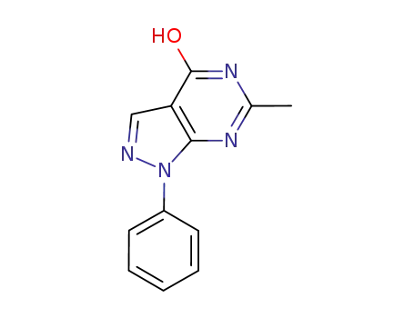 Molecular Structure of 91974-63-9 (6-methyl-1-phenyl-1,5-dihydro-4H-pyrazolo[3,4-d]pyrimidin-4-one)