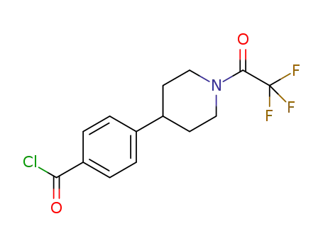 Molecular Structure of 1331747-36-4 (4-(1-(2,2,2-trifluoroacetyl)piperidin-4-yl)benzoyl chloride)