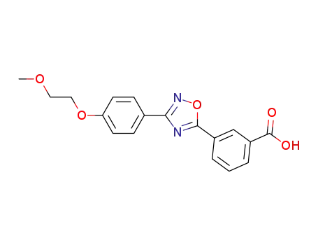 Molecular Structure of 745055-24-7 (3-(3-(4-(2-methoxyethoxy)phenyl)-1,2,4-oxadiazol-5-yl)benzoic acid)