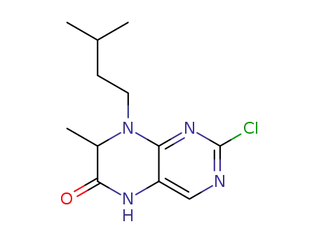 Molecular Structure of 501439-14-1 (2-Chloro-8-isopentyl-7-methyl-7,8-dihydropteridin-6(5H)-one)