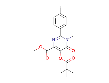 Molecular Structure of 518047-36-4 (4-Pyrimidinecarboxylic acid,
5-(2,2-dimethyl-1-oxopropoxy)-1,6-dihydro-1-methyl-2-(4-methylphenyl)-
6-oxo-, methyl ester)
