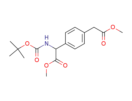 Molecular Structure of 174487-81-1 (Methyl α-tert-butoxycarbonylamino-p-methoxycarbonylmethylphenylacetate)