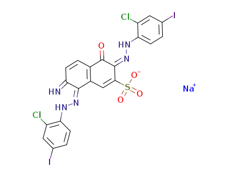 Molecular Structure of 1608997-57-4 (C<sub>22</sub>H<sub>12</sub>Cl<sub>2</sub>I<sub>2</sub>N<sub>5</sub>O<sub>4</sub>S<sup>(1-)</sup>*Na<sup>(1+)</sup>)