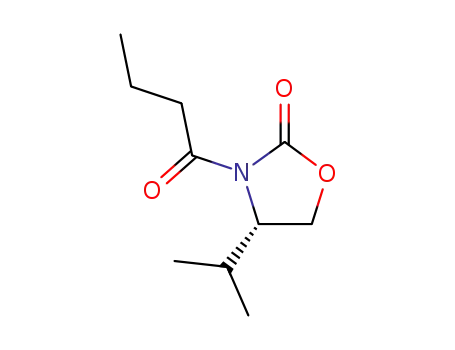 Molecular Structure of 80697-93-4 ((S)-4-(1-Isopropyl)-3-(1-oxobutyl)-2-oxazolidinone)
