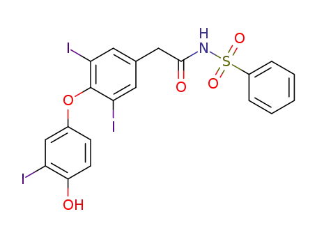 Molecular Structure of 1417653-50-9 (2-(4-(4-hydroxy-3-iodophenoxy)-3,5-diiodophenyl)-N-(phenylsulfonyl)acetamide)