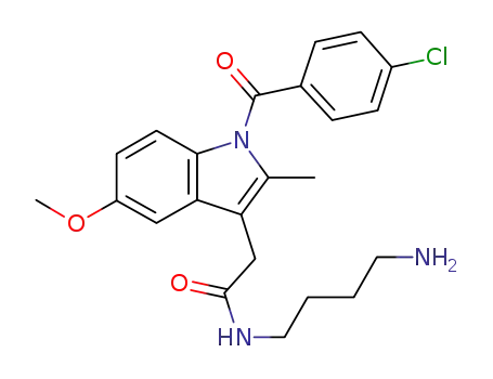 Molecular Structure of 819079-58-8 (1H-Indole-3-acetamide,
N-(4-aminobutyl)-1-(4-chlorobenzoyl)-5-methoxy-2-methyl-)