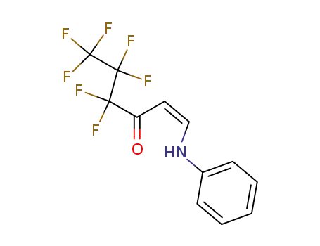 Molecular Structure of 34648-00-5 (1-Hexen-3-one, 4,4,5,5,6,6,6-heptafluoro-1-(phenylamino)-, (1Z)-)