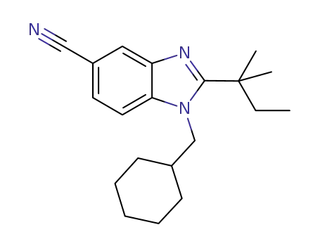 Molecular Structure of 809273-57-2 (1-(cyclohexylmethyl)-2-(1,1-dimethylpropyl)-1H-benzimidazole-5-carbonitrile)