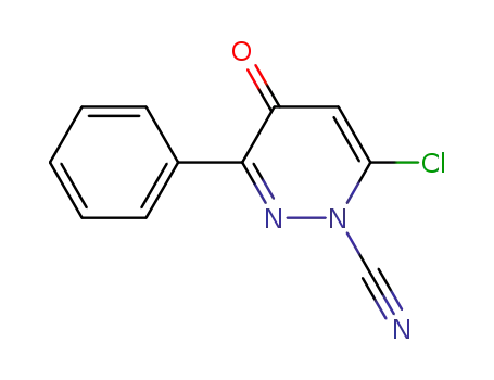 Molecular Structure of 151192-45-9 (6-CHLORO-4-OXO-3-PHENYL-1(4H)-PYRIDAZINECARBONITRILE)