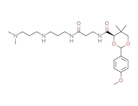 Molecular Structure of 1610840-34-0 ((4R)-N-(3-(3-(3-(dimethylamino)propylamino)propylamino)-3-oxopropyl)-2-(4-methoxyphenyl)-5,5-dimethyl-1,3-dioxane-4-carboxamide)