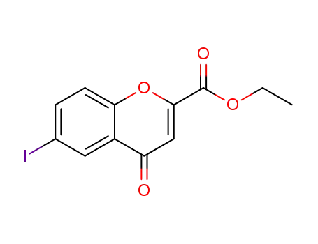 Molecular Structure of 35204-44-5 (ETHYL 6-IODO-4-OXO-4H-CHROMENE-2-CARBOXYLATE)