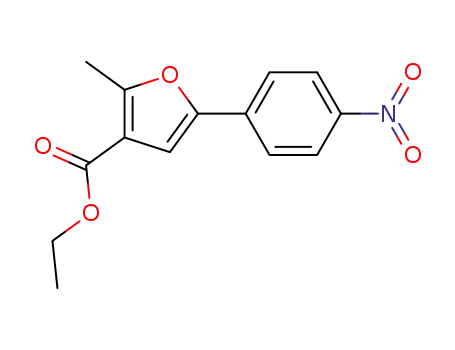 Molecular Structure of 175276-69-4 (ETHYL 2-METHYL-5-(4-NITROPHENYL)-3-FUROATE)