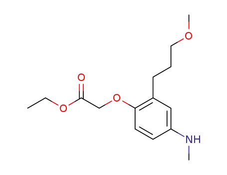 Molecular Structure of 805238-32-8 (Acetic acid, [2-(3-methoxypropyl)-4-(methylamino)phenoxy]-, ethyl ester)
