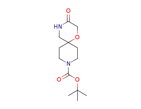 Molecular Structure of 1160247-07-3 (tert-Butyl 3-oxo-1-oxa-4,9-diazaspiro[5.5]undecane-9-carboxylate)